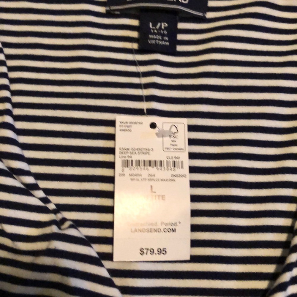 Lands End White & Navy Maxi Dress - Picture 4 of 5